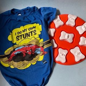 EUC Nina Ottoson Dog Puzzle + Spiderman Shirt sz XL